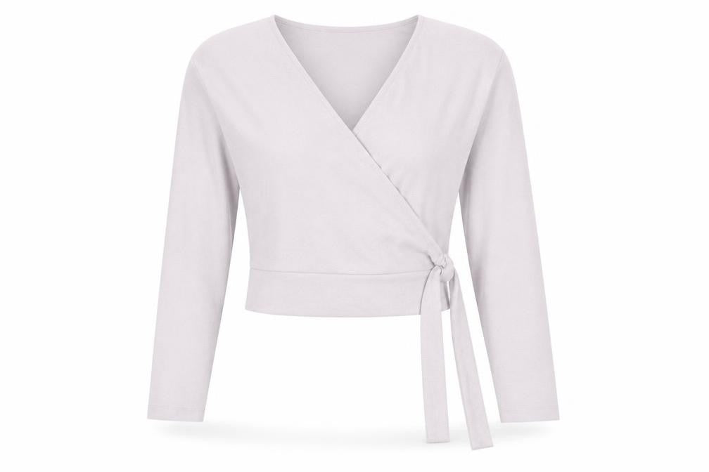 ASOS Design Women’s Grey Wrap Blouse UK 10 Long Sleeve V-Neck