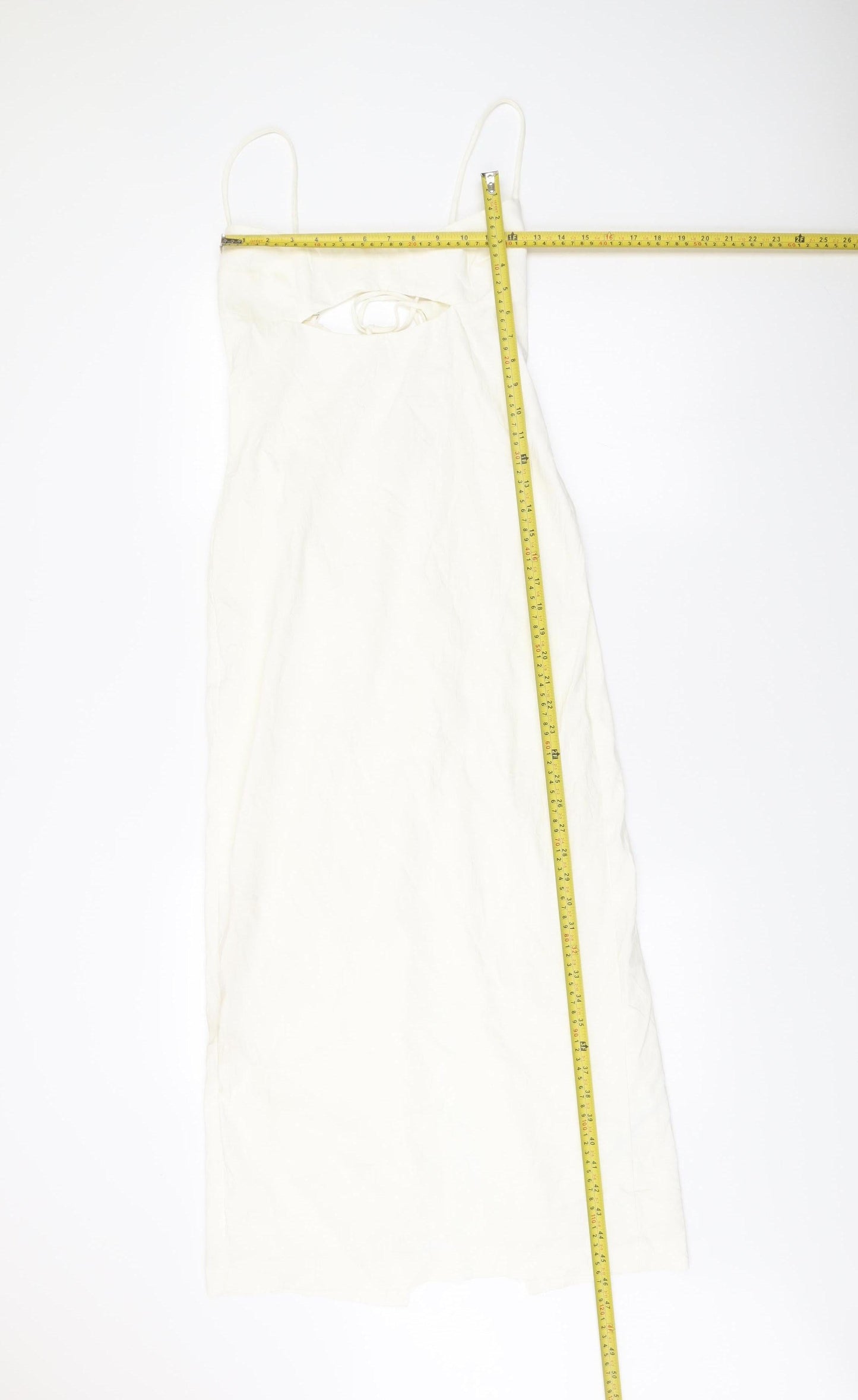 Zara Women’s White Midi Slip Dress Size 12 Viscose Strappy Summer