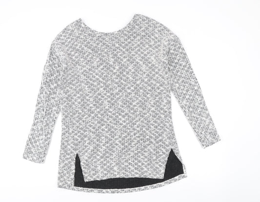 Next Women’s Black White Open-Knit Pullover Jumper Size 10