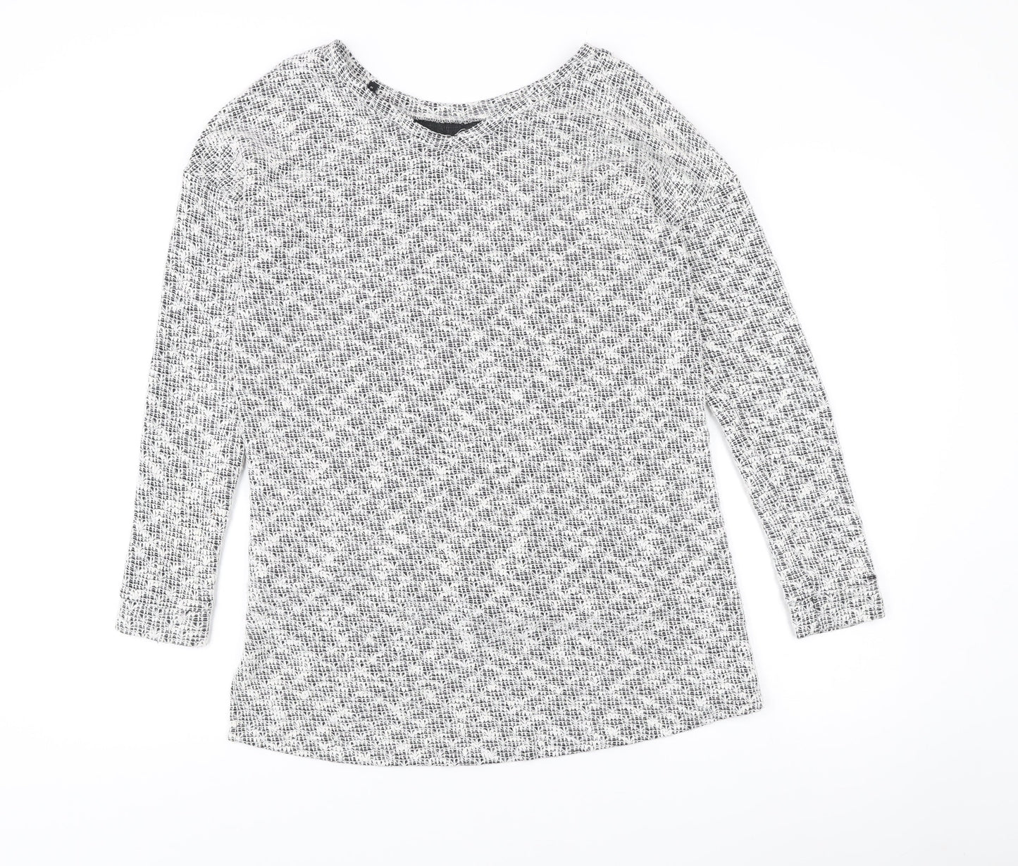 Next Women’s Black White Open-Knit Pullover Jumper Size 10