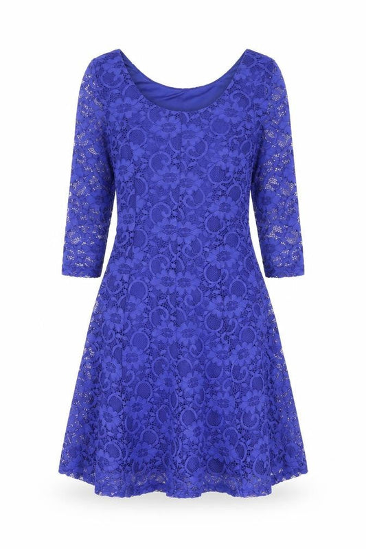 New Look Women’s Blue Lace A-Line Party Dress Size 10