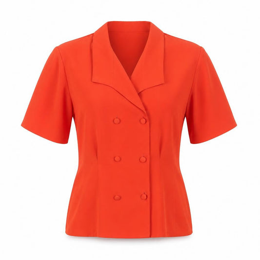 Marks and Spencer Women’s Orange Blouse Size 10 Short Sleeve Collared