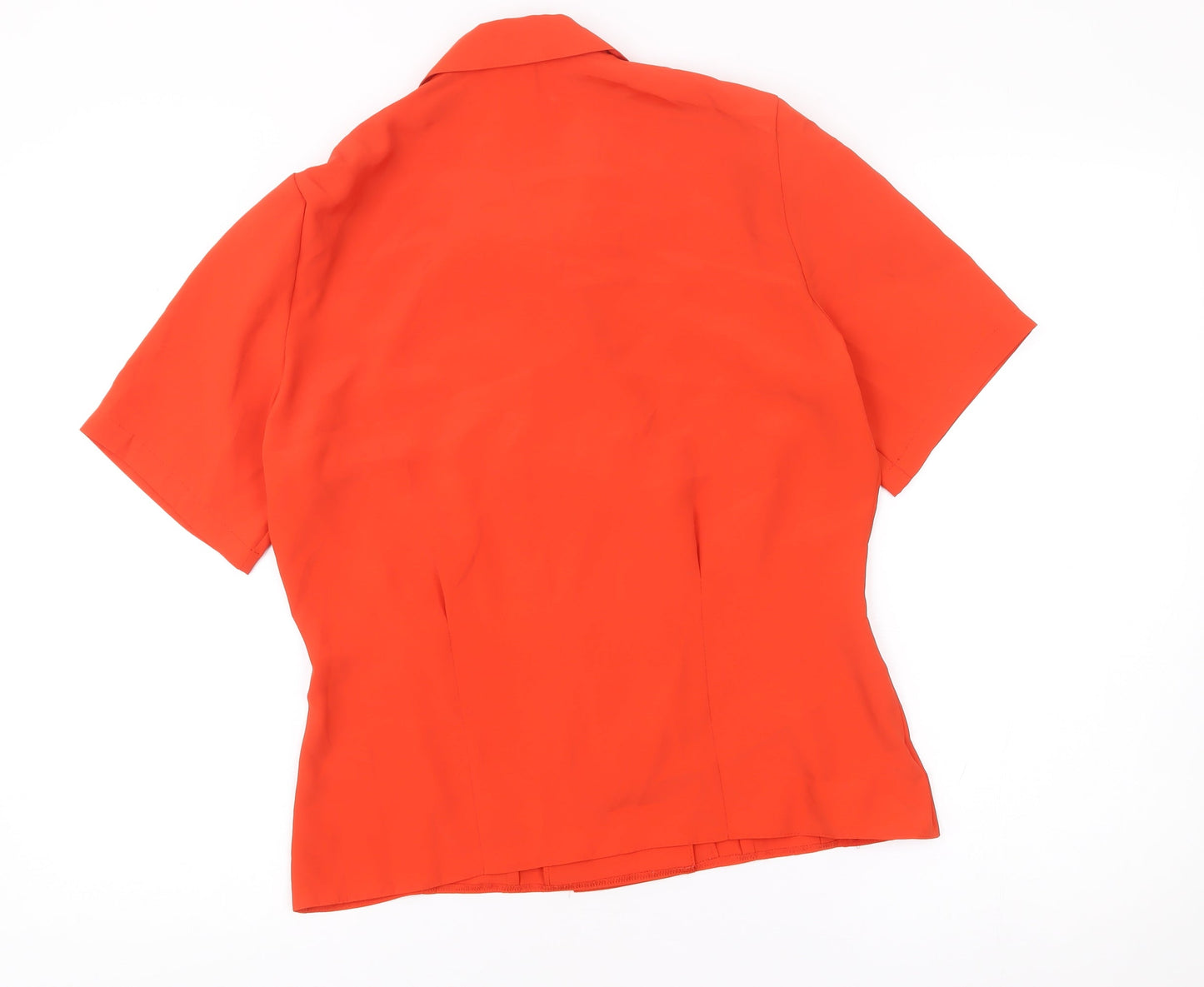 Marks and Spencer Women’s Orange Blouse Size 10 Short Sleeve Collared