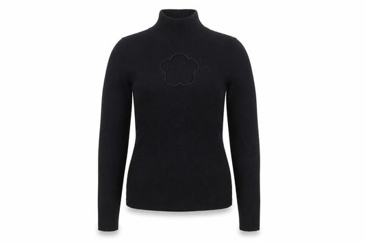 & Other Stories Womens Black XS Mock Neck Slim Fit Wool Blend Jumper
