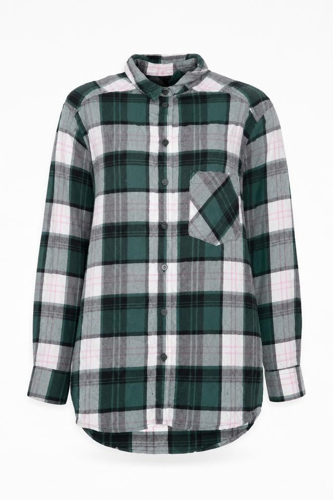 Topshop Women’s Multicoloured Plaid Cotton Button-Up Shirt UK 8