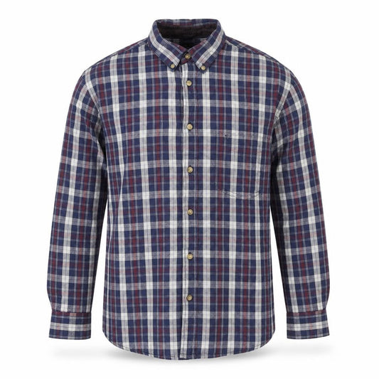 James Pringle Mens Blue Checked L Regular Fit Cotton Button-Up Shirt