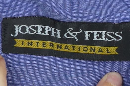 Joseph & Feiss Men’s Blue 18/46cm Point Collar Cotton Dress Shirt