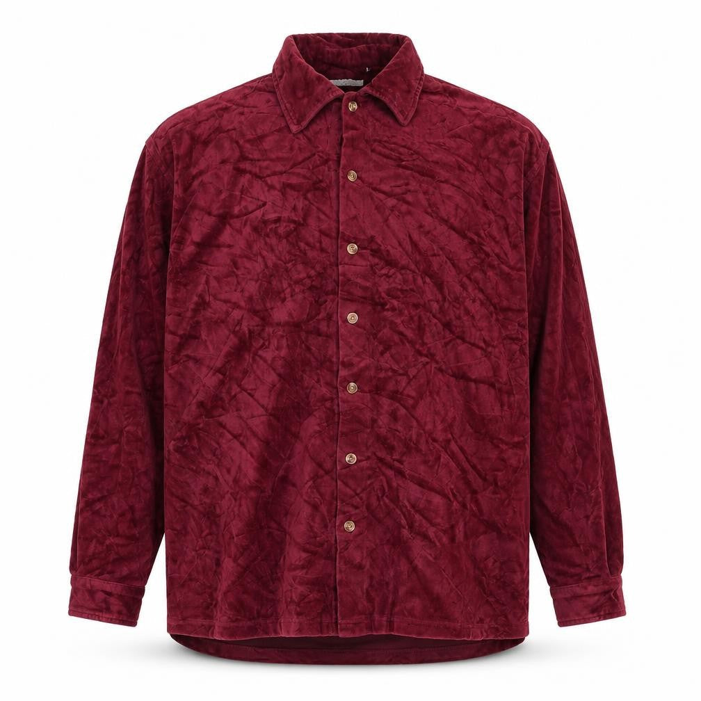 King Size Men's 2XL Red Short Sleeve Button-Up Shirt Cotton Blend