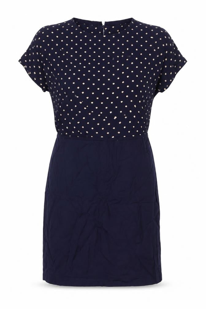 Mango Women’s Blue Heart Print Sheath Dress XS Short Sleeve