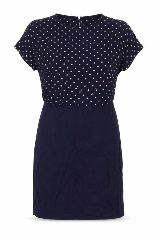 Mango Women’s Blue Heart Print Sheath Dress XS Short Sleeve