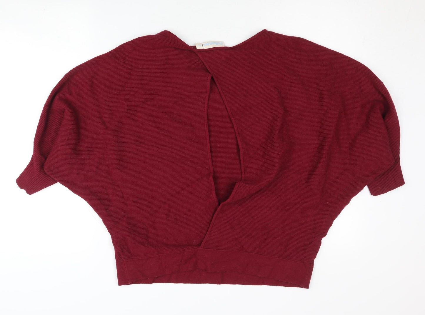 JoJo Maman Bébé Women’s Red Knit Crew Neck Cardigan Jumper M