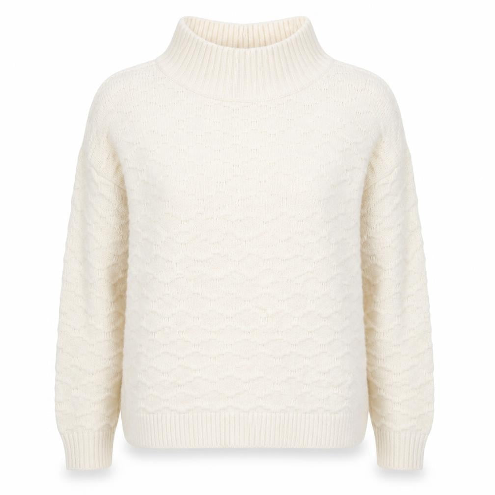 Next Women’s Ivory Mock Neck Knit Jumper Size M Acrylic Blend
