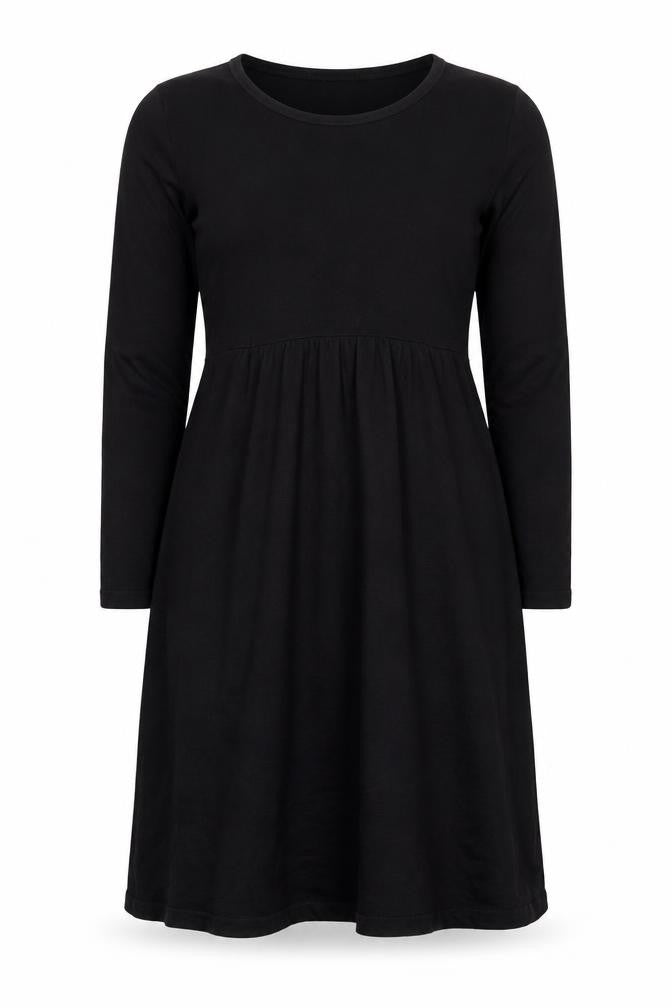Front view of ASOS Maternity Women's Black Knee Length A-Line Dress, size 10