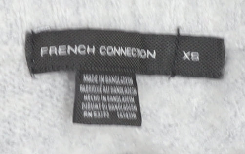 French Connection Women’s Grey XS 1/4 Zip High Neck Knit Jumper
