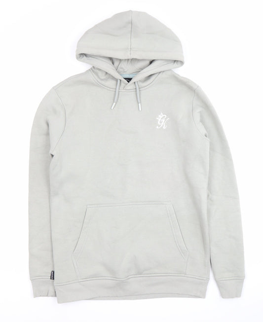 Gym King Men’s Grey Pullover Hoodie XS Slim Fit Logo Hooded