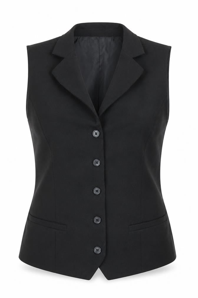 Edwards Womens Black Waistcoat S Regular Fit 5-Button Workwear Vest