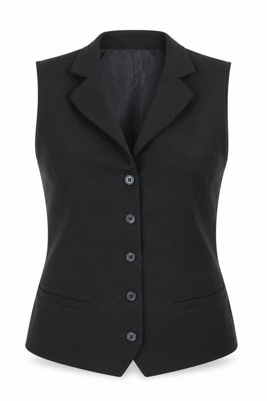 Edwards Womens Black Waistcoat S Regular Fit 5-Button Workwear Vest