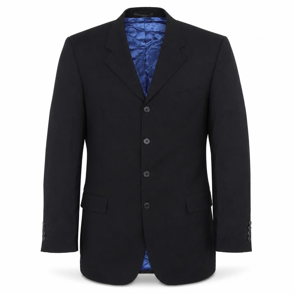 Daniel Hechter Men's Black Wool Blazer Jacket 42 Long Classic