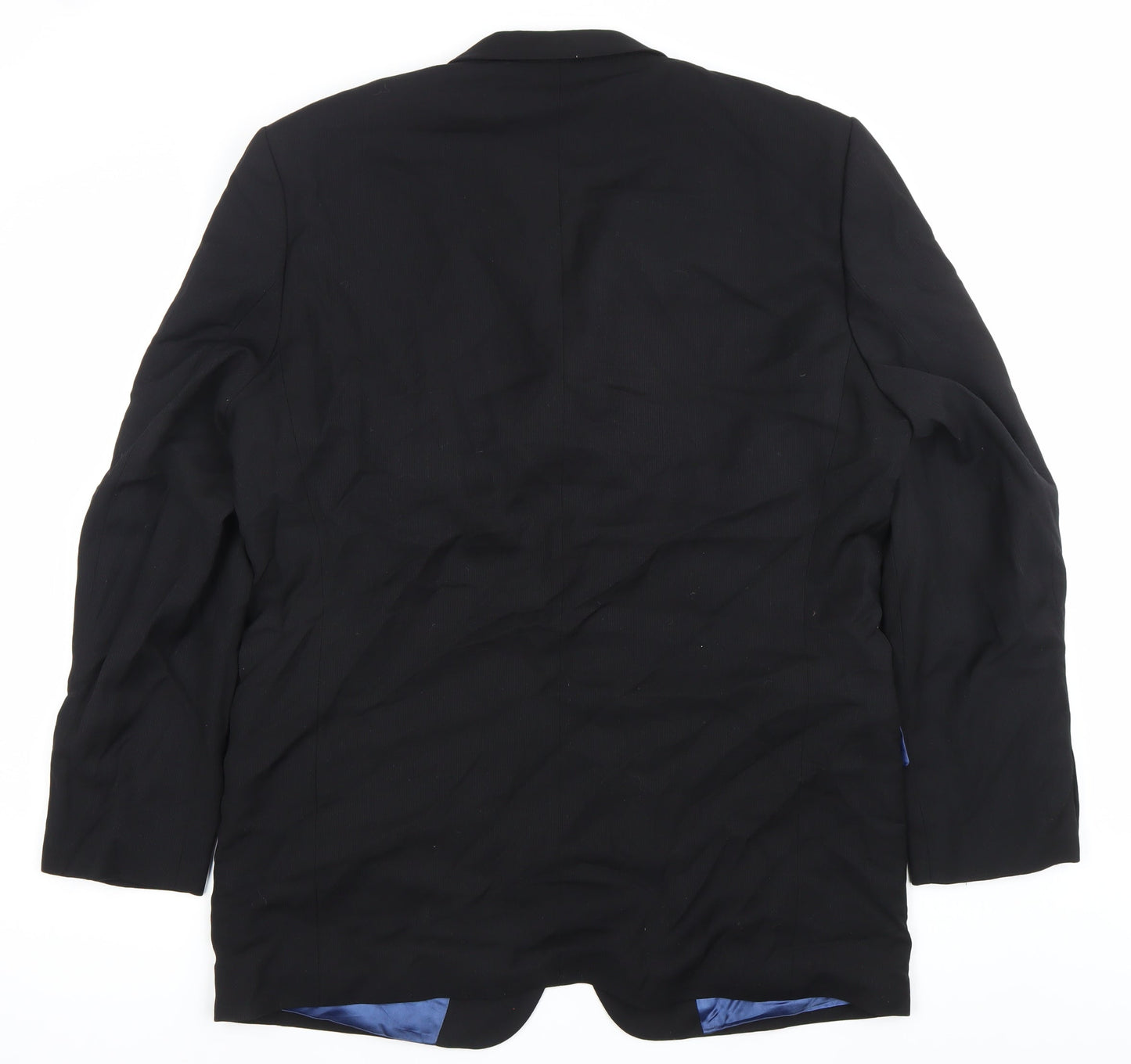 Daniel Hechter Men's Black Wool Blazer Jacket 42 Long Classic