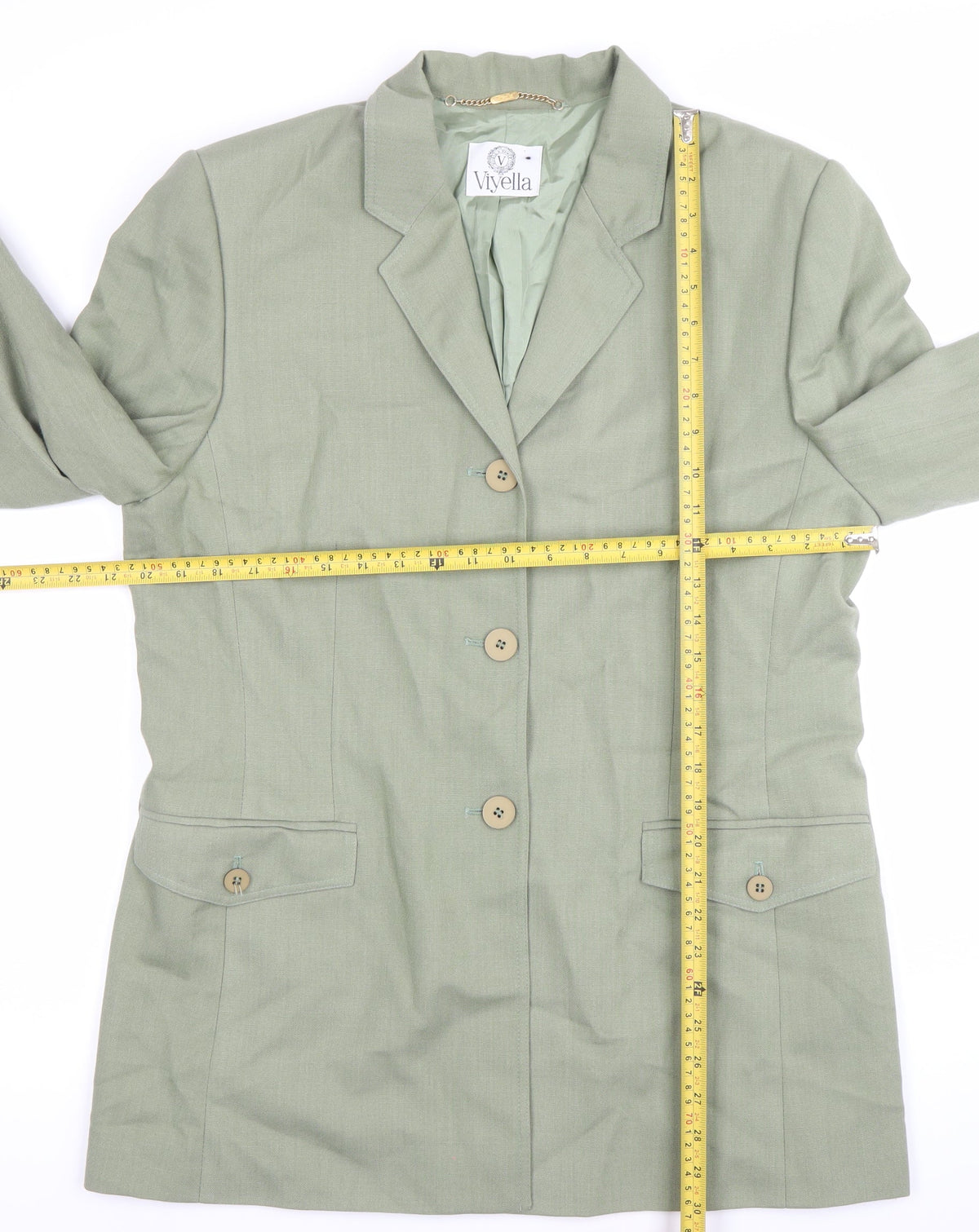 Viyella Womens Green Size 14 Single Breasted Suit Jacket