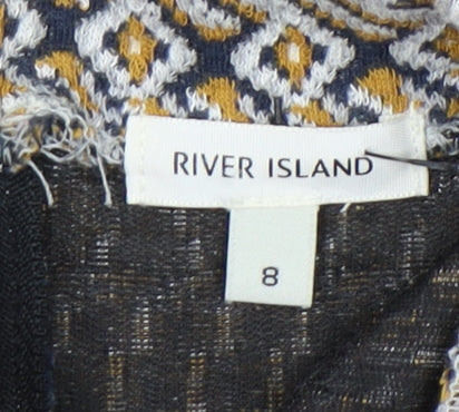 River Island Womens Multicoloured Size 8 Sleeveless Tunic Blouse