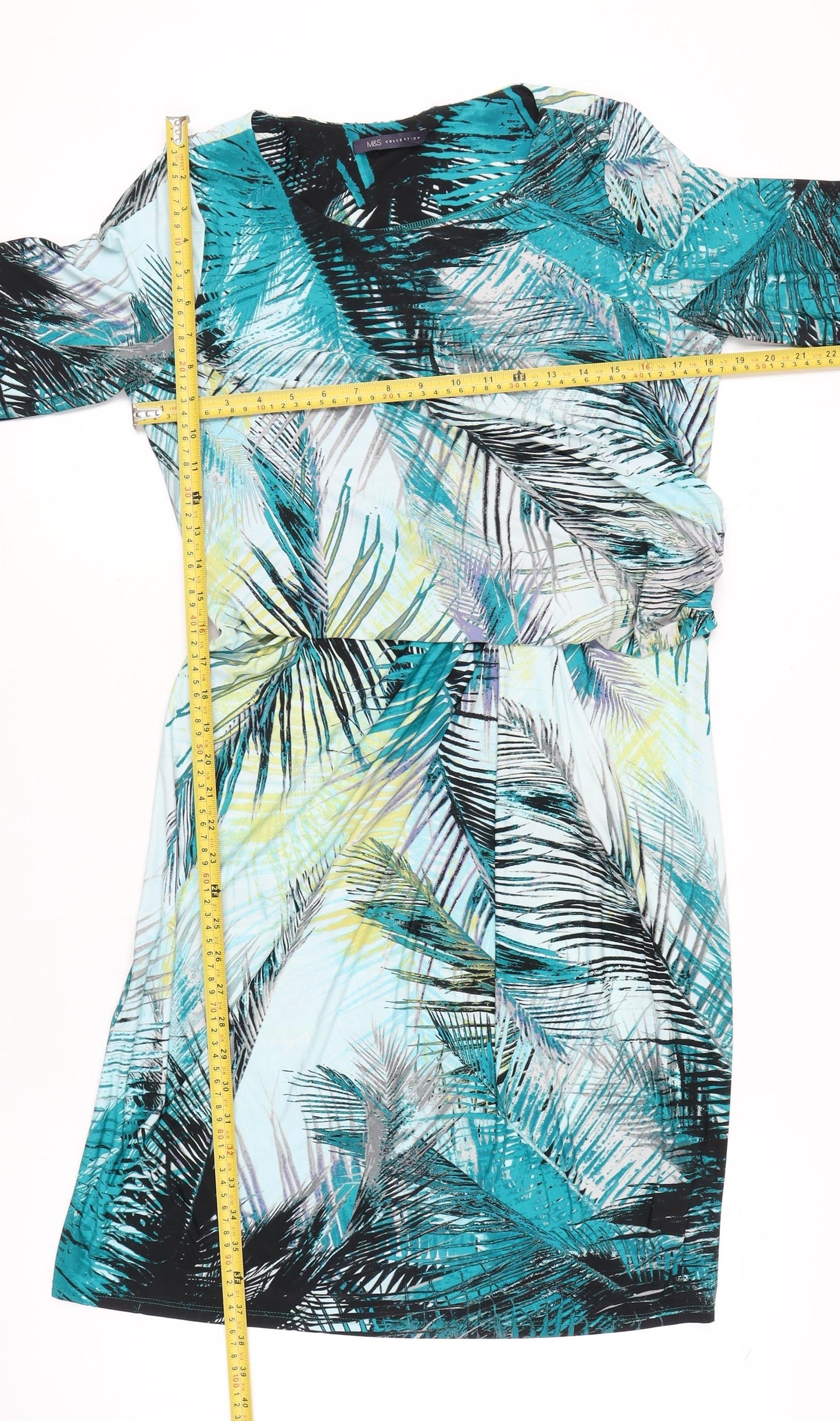 Marks and Spencer Womens Multicoloured Tropical Sheath Dress Size 14