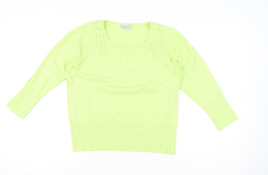 Roman Originals Womens Green Size 16 Pullover Square Neck Jumper
