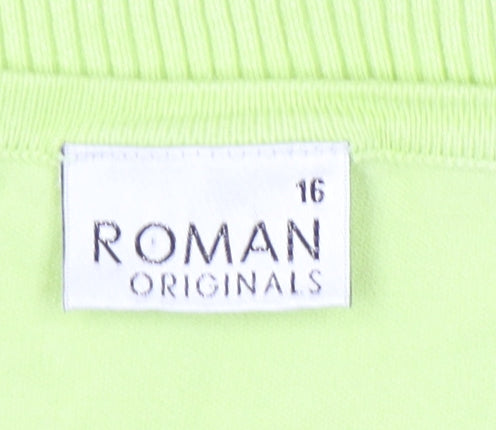 Roman Originals Womens Green Size 16 Pullover Square Neck Jumper
