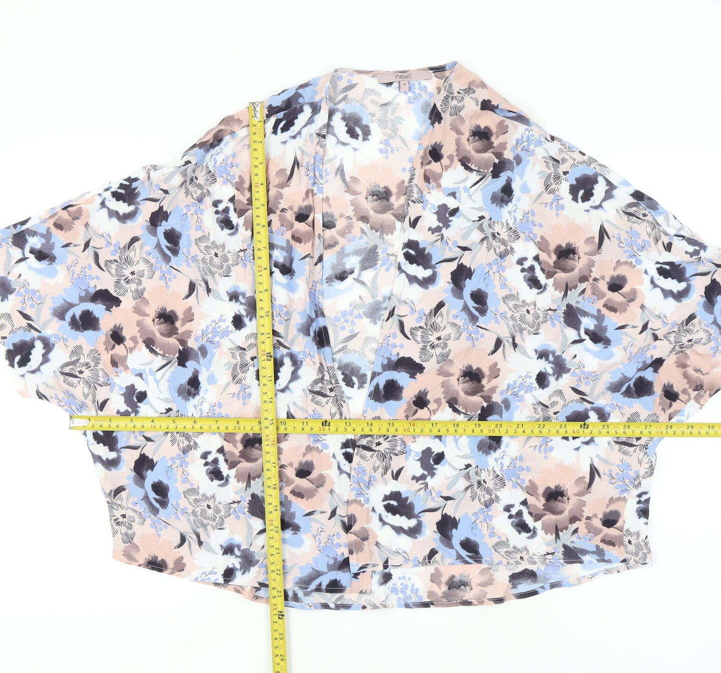 Next Womens Multicoloured Floral Kimono Blouse Size 10 Viscose