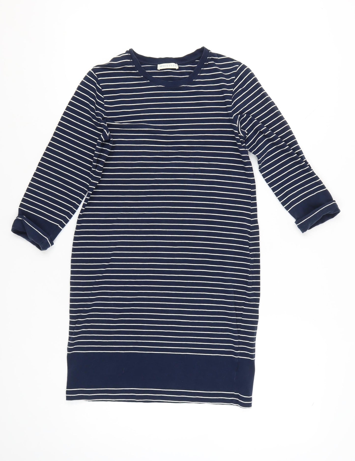 Whistles Women’s Blue Striped Jersey Shift Dress UK 12