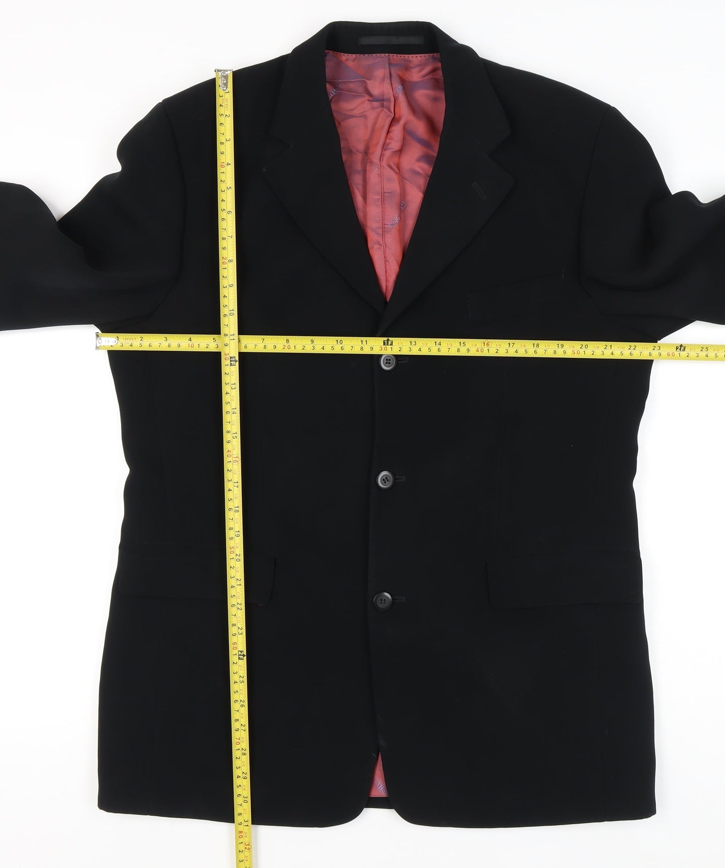 Gibson Directional Men's Black 40R Polyester Blazer Jacket Formal