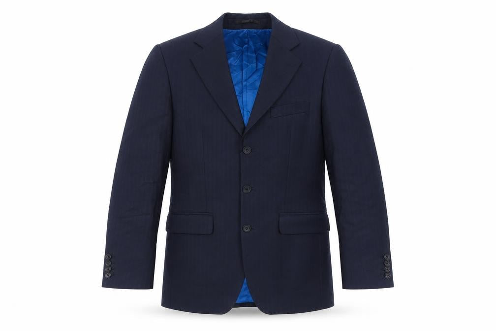 Charles Tyrwhitt Men's Blue 38R Wool Blazer Jacket Notch Lapel