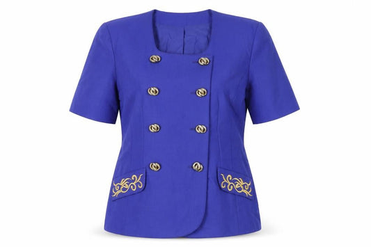Berkertex Womens Blue Size 16 Double-Breasted Suit Jacket