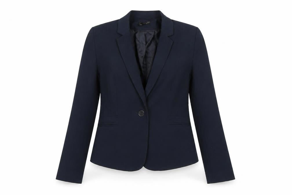 Topshop Women’s Blue Blazer UK 10 Regular Fit One Button Tailored Jacket