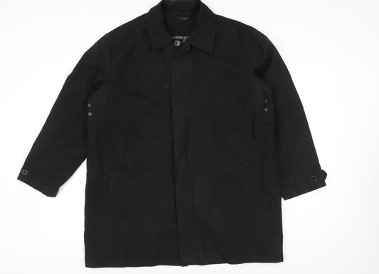 Tom English Men's Black Polyester Overcoat Jacket Size L