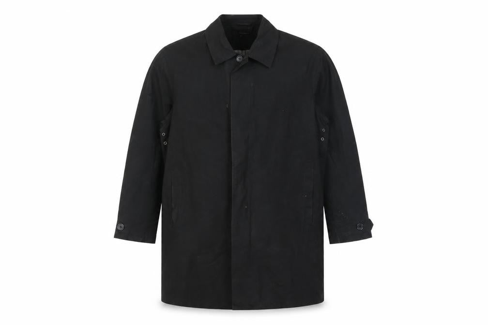 Tom English Men's Black Polyester Overcoat Jacket Size L