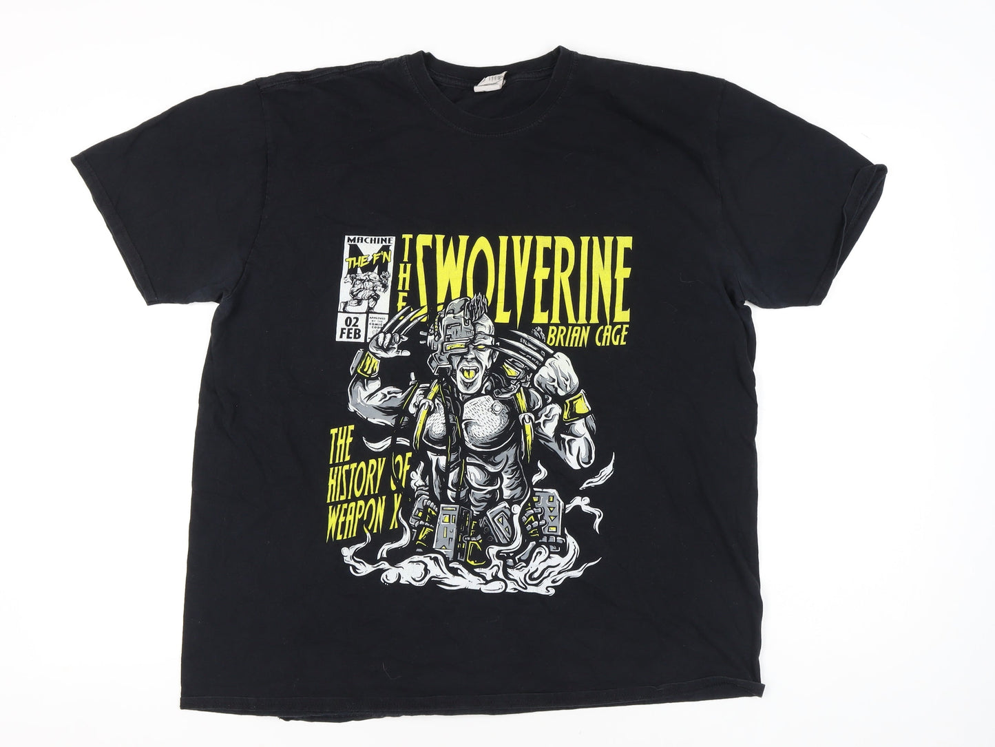 Gildan Men’s Black 2XL Wolverine Marvel Graphic Print T-Shirt