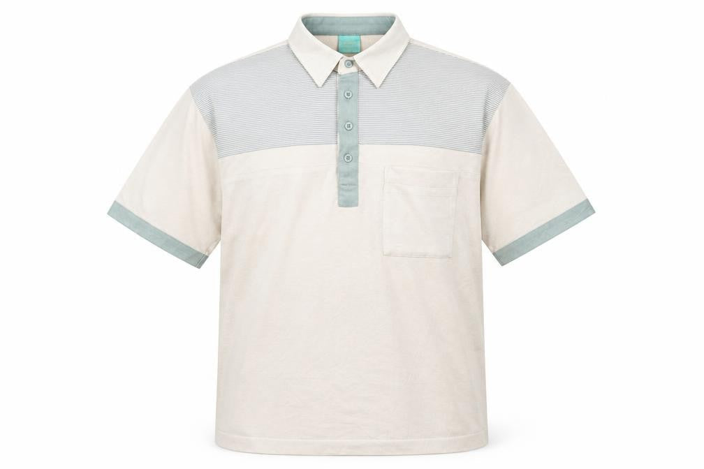 Canda Men’s Beige Polo Shirt M Short Sleeve Cotton Casual