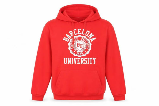 Twin Union Men’s Red Pullover Hoodie L University Graphic