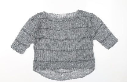 Marks & Spencer Women’s Grey Open-Knit Pullover Jumper Medium