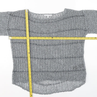 Marks & Spencer Women’s Grey Open-Knit Pullover Jumper Medium