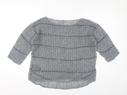 Marks & Spencer Women’s Grey Open-Knit Pullover Jumper Medium