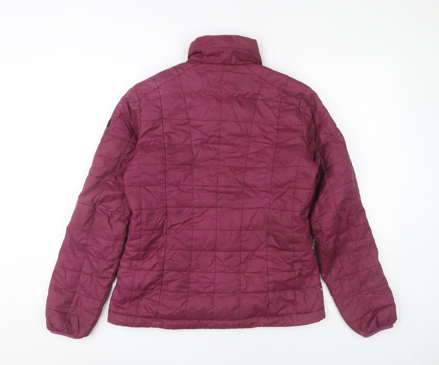 Decathlon Womens Purple M Puffer Jacket Lightweight Quilted Mid Length