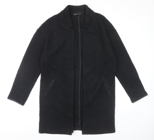 Marks and Spencer Womens Black Collared Longline Cardigan Size 10