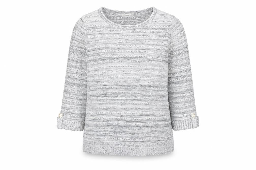 Marks & Spencer Women’s Grey Striped Pullover Jumper Size 16