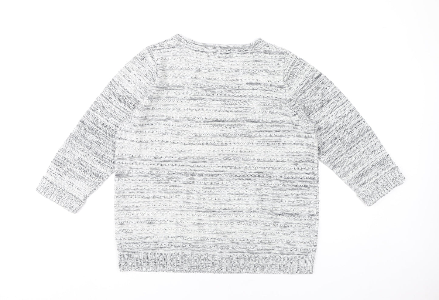Marks and Spencer Women’s Grey Striped Pullover Jumper Size 16