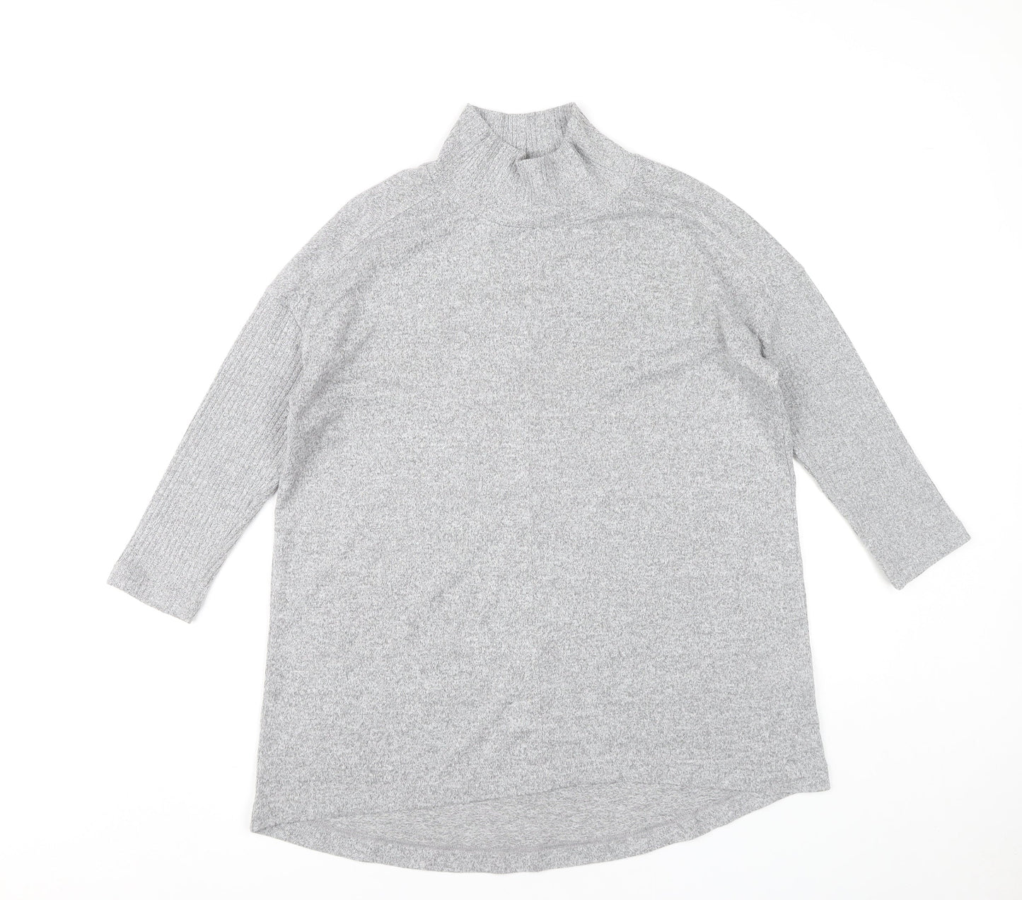 Marks and Spencer Women’s Grey Size 8 Roll Neck Tunic Jumper