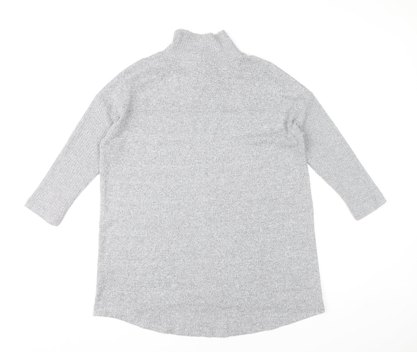 Marks and Spencer Women’s Grey Size 8 Roll Neck Tunic Jumper