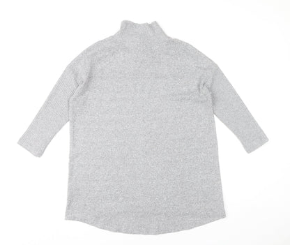 Marks & Spencer Women’s Grey Size 8 Roll Neck Tunic Jumper
