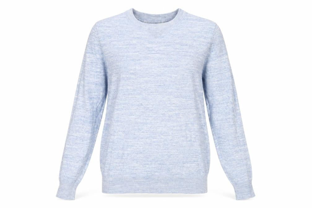 H&M Women Blue Cotton Pullover Jumper Size S Crew Neck Knitwear